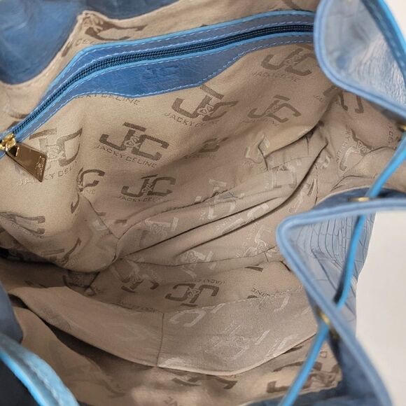 NWT Jacky & Celine Italian Leather Purse. Blue - Picture 12 of 14